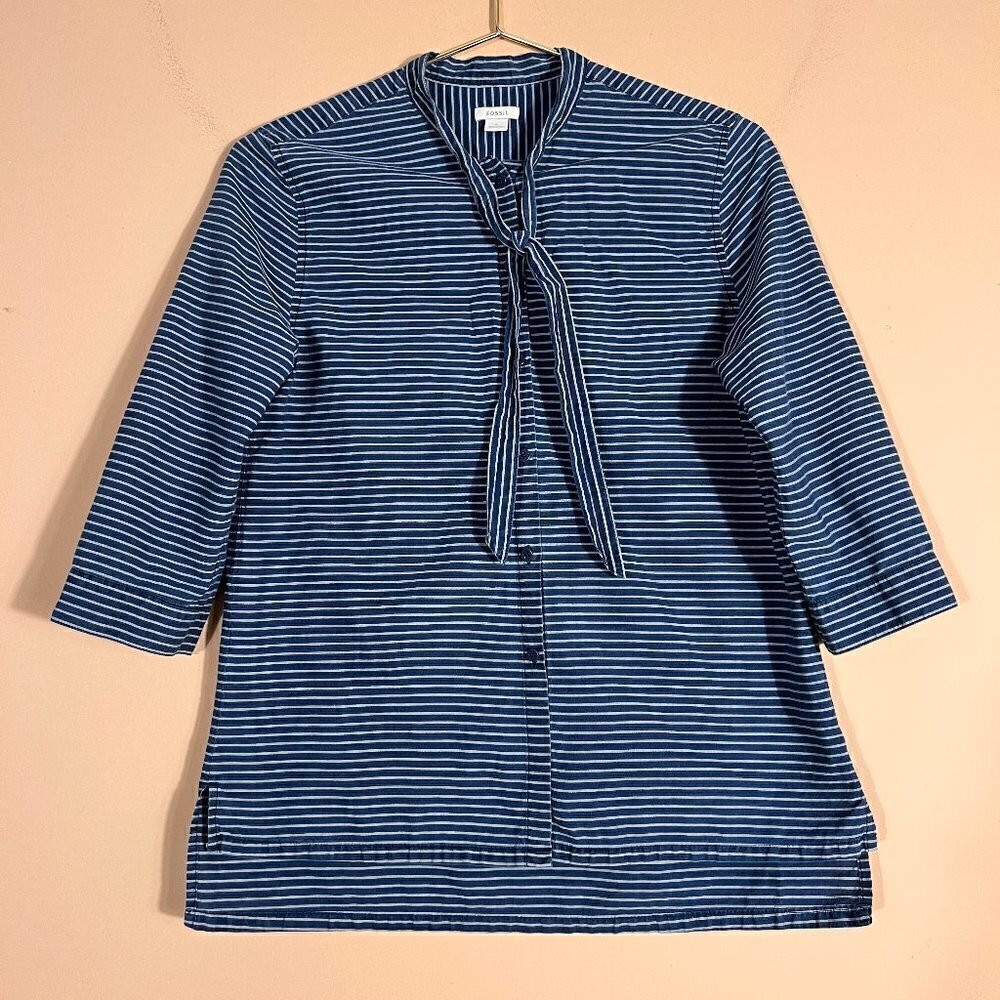 Fossil Striped 3/4 Sleeve Top